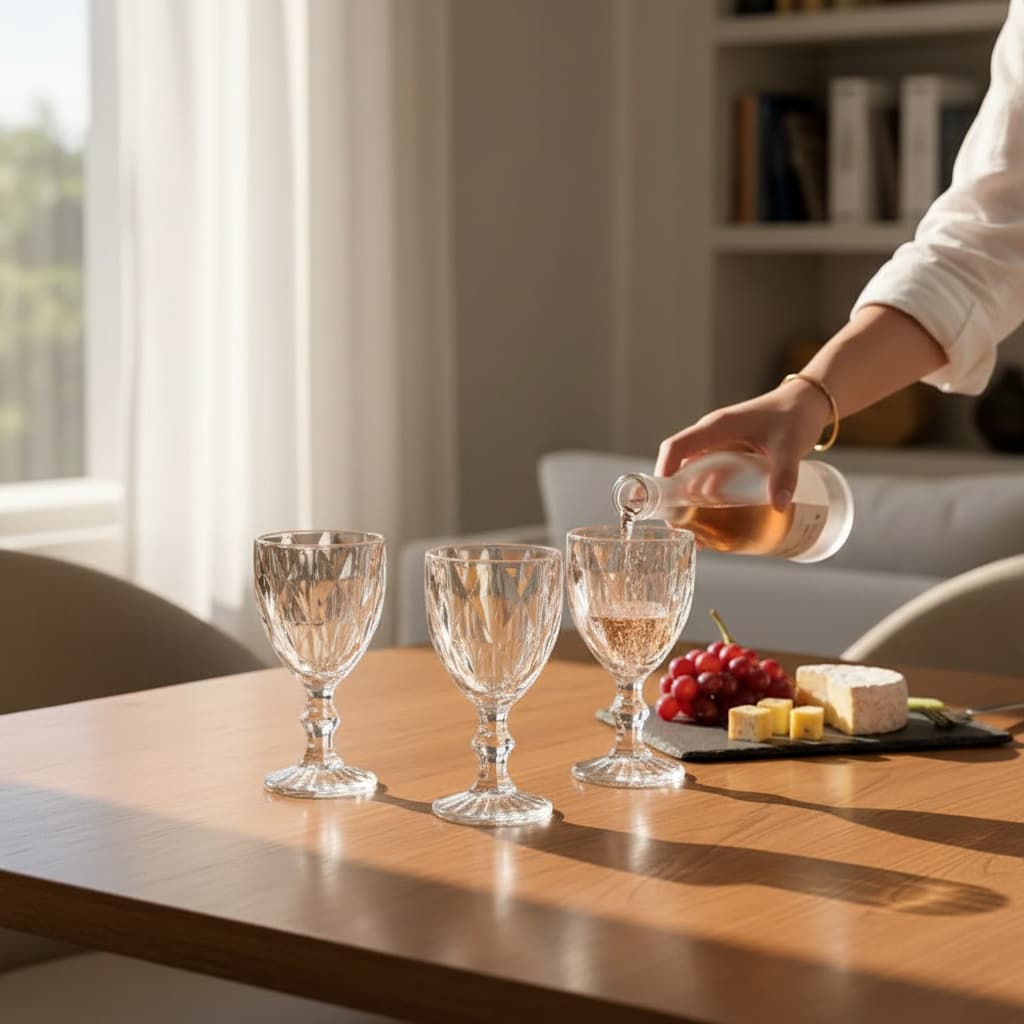 Jogo 6 Taças Diamond Vidro Transparente Resistente 340ml para Água Sucos Vinho - Gamma