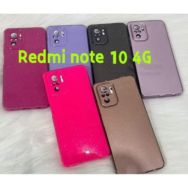 Capa Capinha para xiaomi redmi note 10 4G Silicone com gliter aveludada