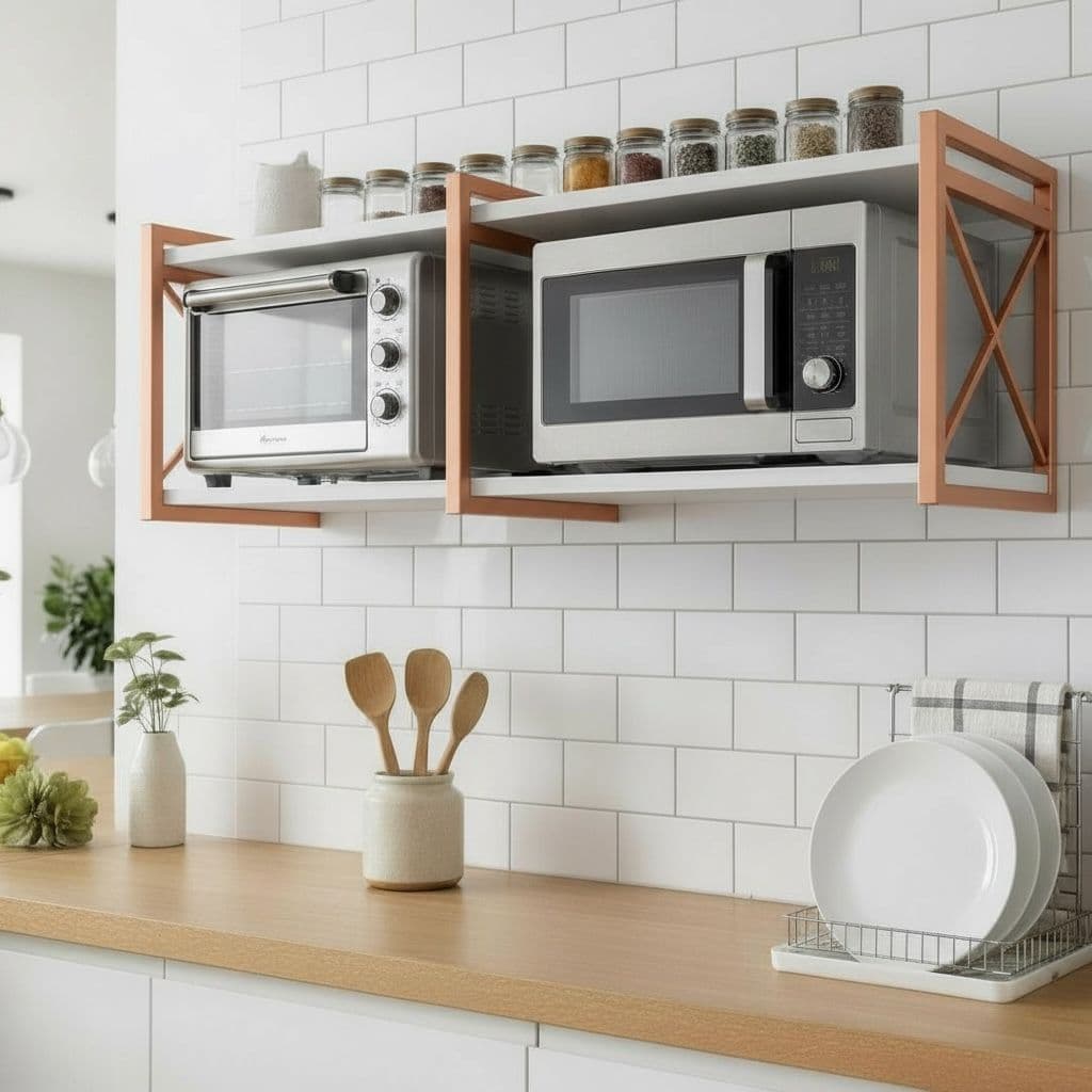 Suporte Duplo Microondas Forno Estilo Industrial Ferro 1,20