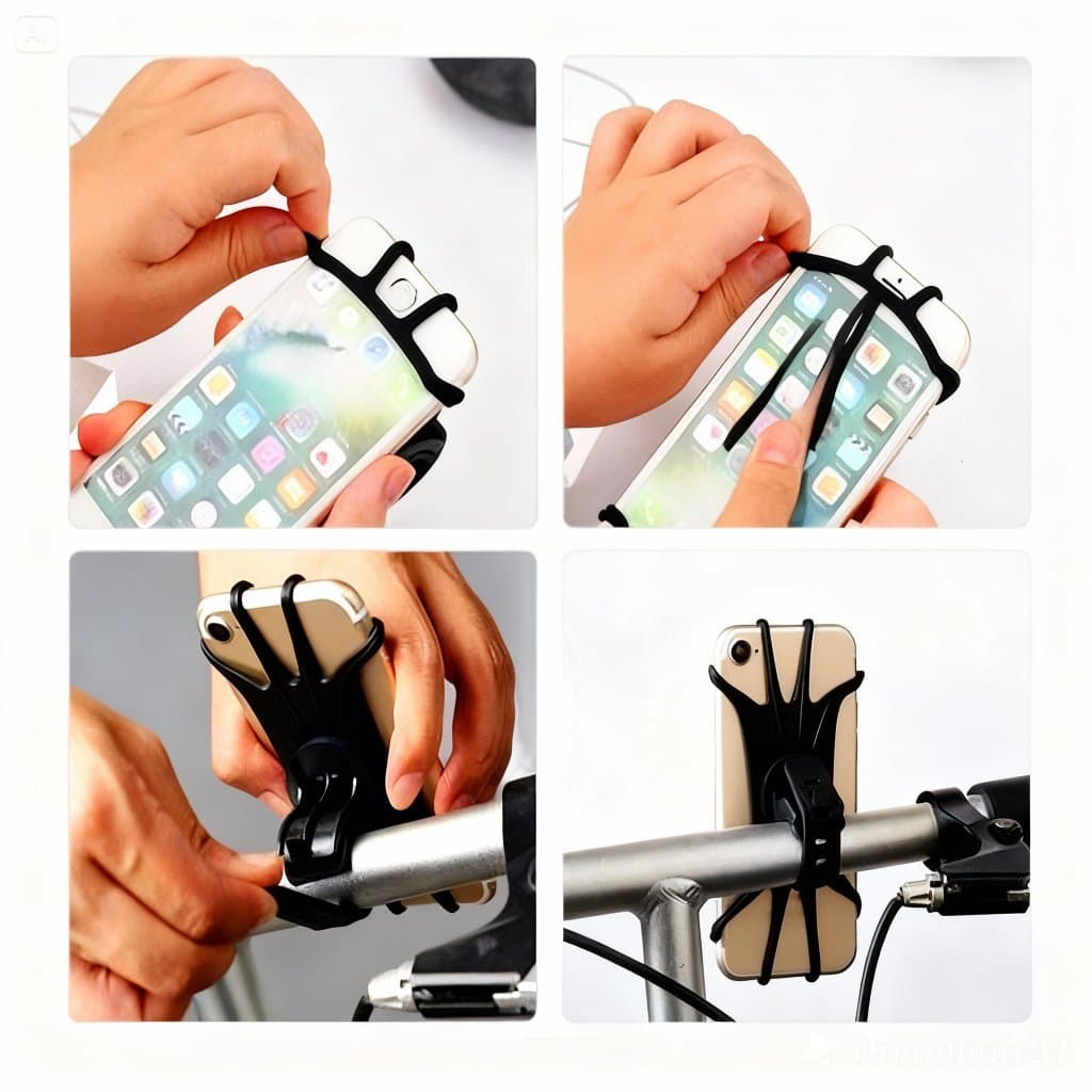 Suporte De Moto E Bike De Silicone 360 Universal Pra Celular