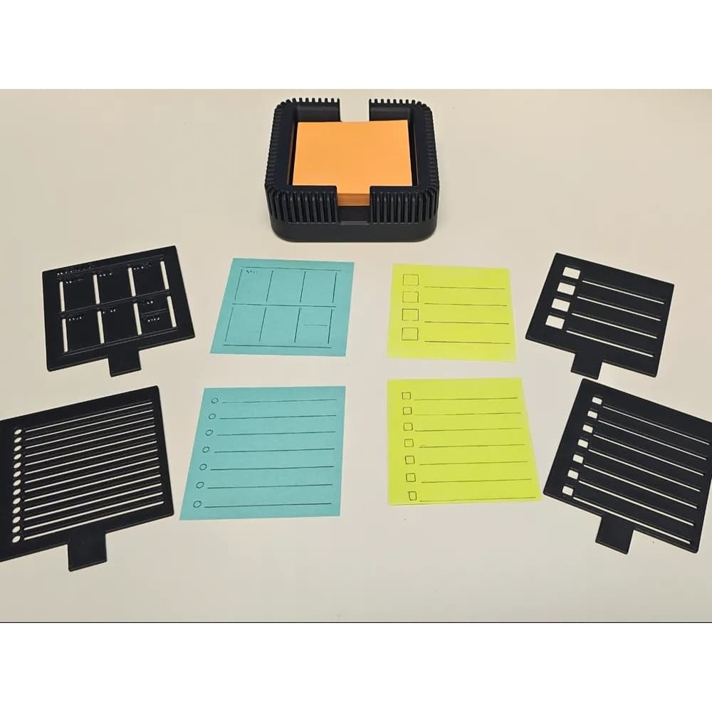 Kit para Post-it com de Estêncil Organizador Bloco Anotações Mesa Estudo Planejamento Tarefas Escolar