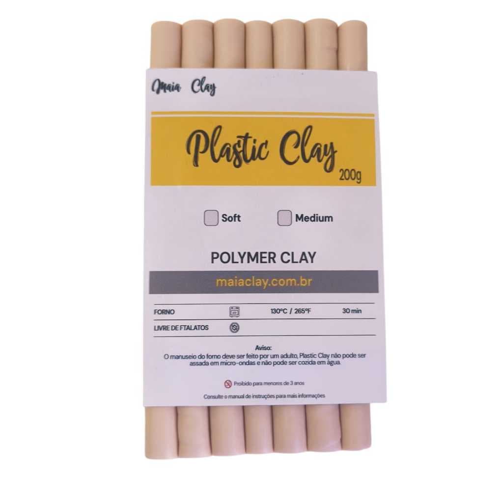MASSA DE MODELAR POLYMER CLAY SOFT BEGE MAIACLAY 200g