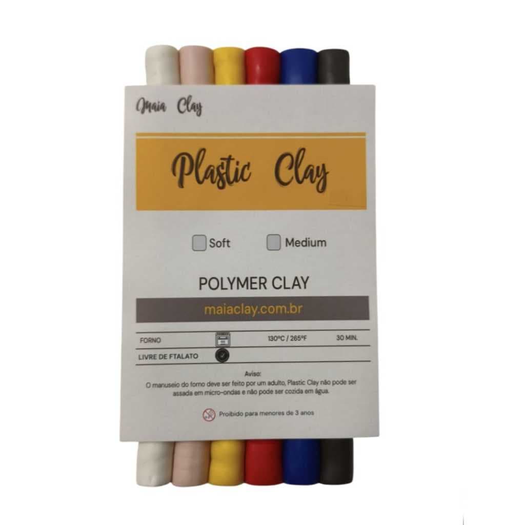 MASSA DE MODELAR POLYMER CLAY SOFT COLORIDA MAIACLAY 200g
