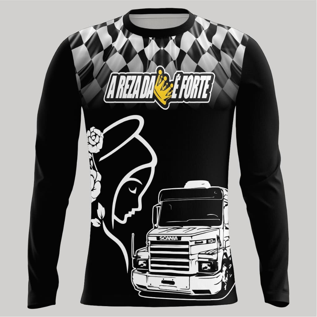 camisa nossa senhora caminhoneiro camiseta caminhão a reza da coroa