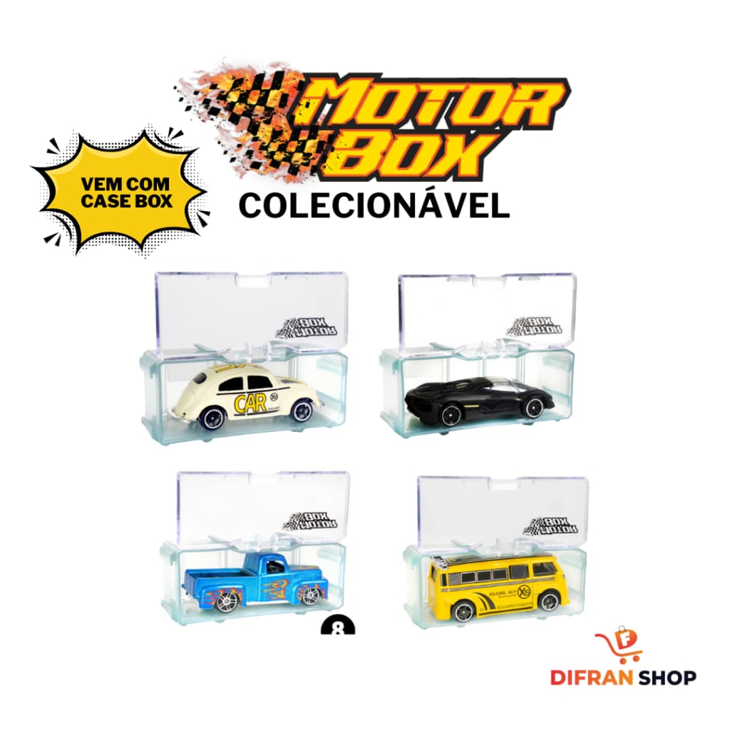 CARRINHO MINIATURA MOTOR BOX 46 MODELOS COLECIONÁVEL DE METAL - POLIBRINQ