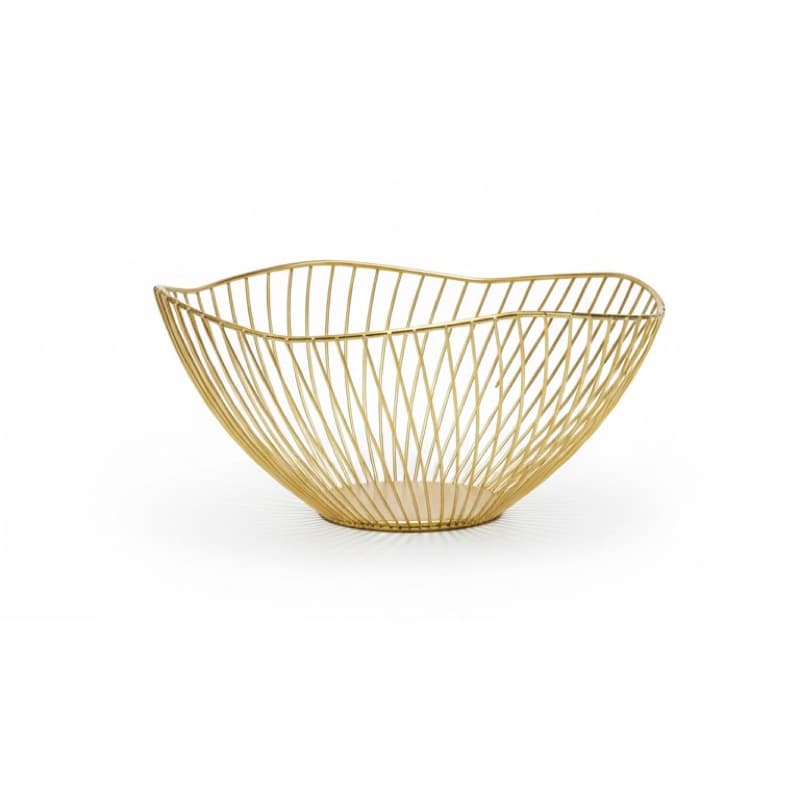 Fruteira de Mesa Luxo | Cesto de Frutas Dourado | Centro de Mesa em Metal Dourado | Cesta de Frutas Decoração Moderno