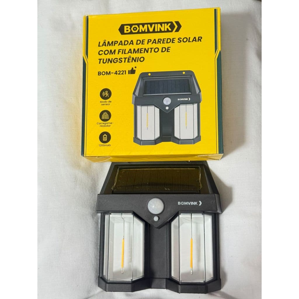Lâmpada de Parede Solar com Filamento de Tungstênio