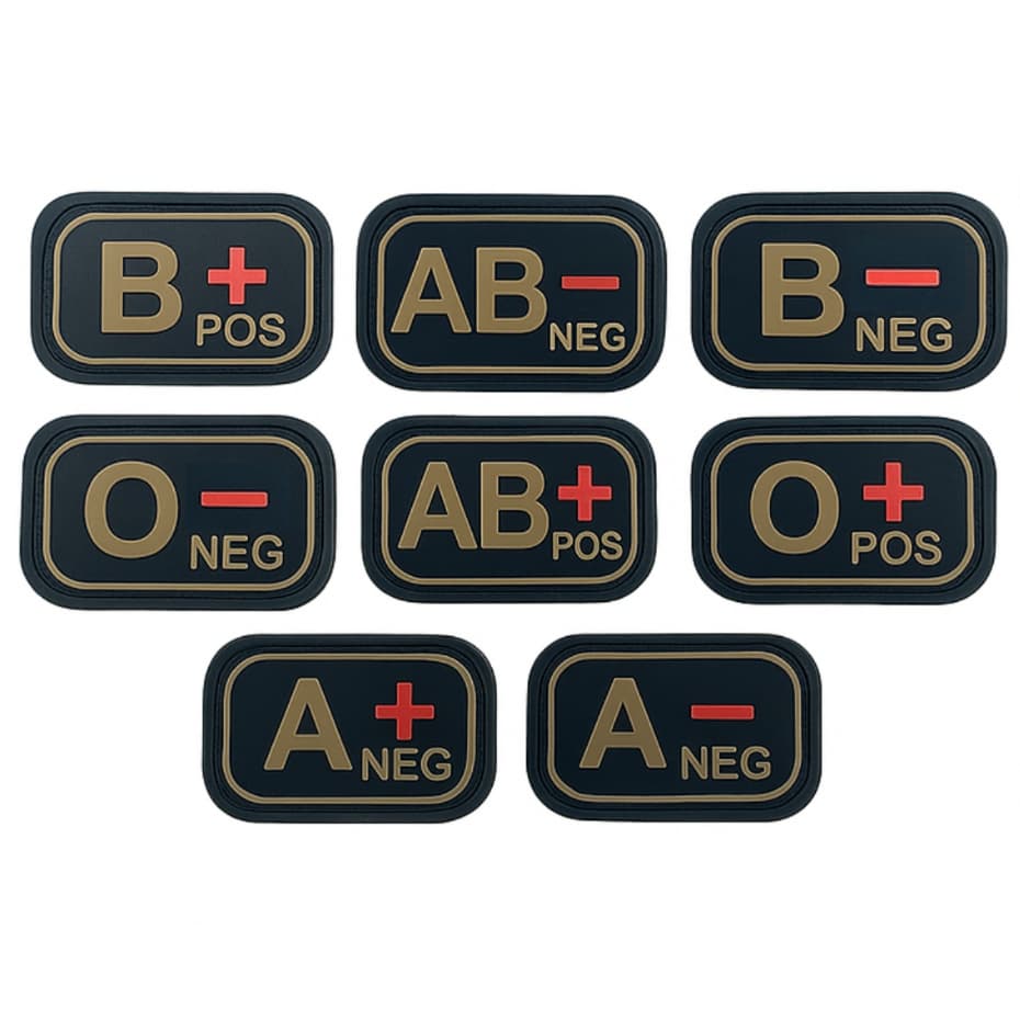 Patch Emborrachado Alta Definição Tipo Sanguíneo  RH AB+ B- O- A- AB+ O+ A+ B+