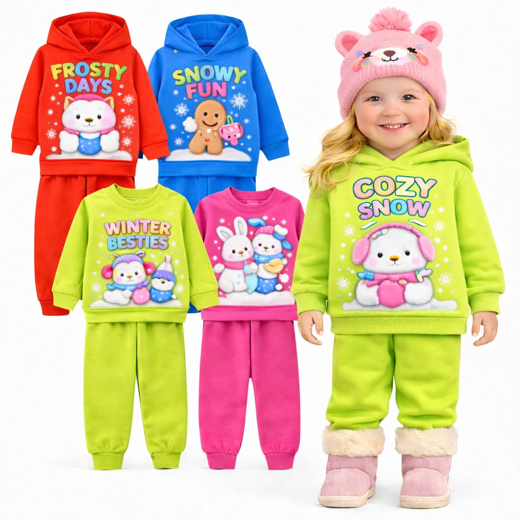 Kit Sortido 2 ou 4 Peças Moletom Feminino Infantil Menina Conjuntos de Moletom Infantil Bebê Menina Manga Longa e Calça