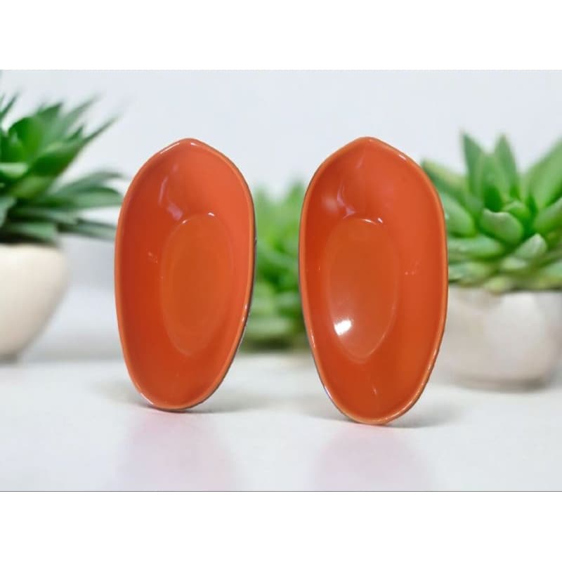 Jogo 2 Cumbuca Bowl Mamão Papaia Cerâmica Esmaltada Para Restaurante Caldos Sobremesa Frutas Decoração Mesa Posta