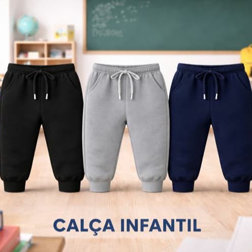 Calça Moletom Infantil bebe Ao juvenil Calça INFANTIL Calça infantil para escola do 2 ao 16 Tamanho