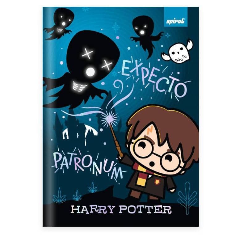 Caderno PEQUENO 1/4 ,Harry Potter  Capa dura, costurado, 80 folhas,  Charms, 2026, Spiral Hpc - PT 1 UN