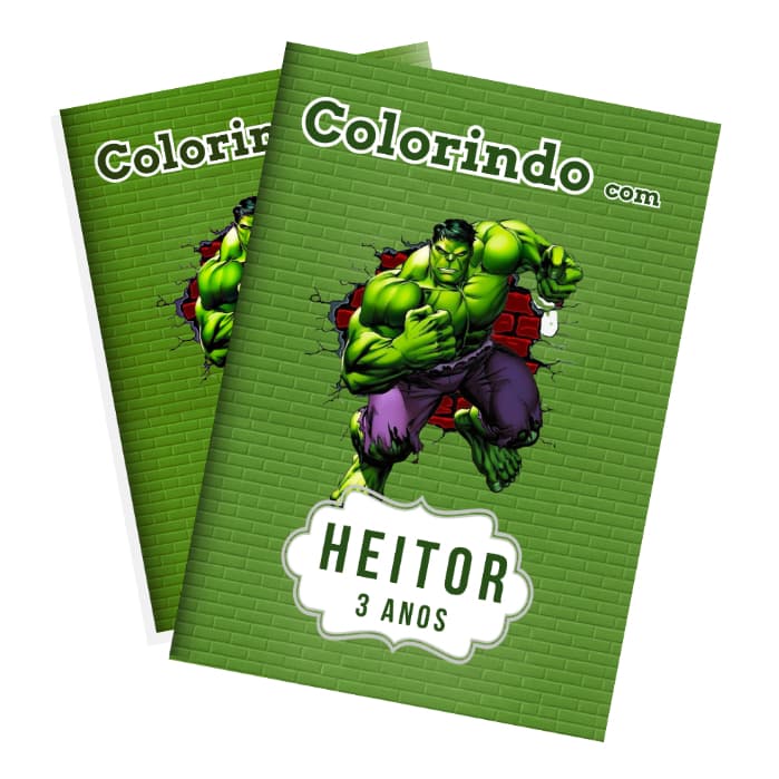 Kit Livrinhos de Colorir Personalizados • Hulk • Lembrancinha Festa Infantil