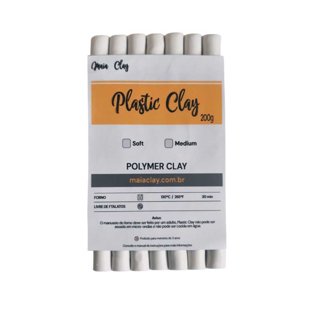 MASSA DE MODELAR POLYMER CLAY SOFT BRANCO MAIACLAY 200g