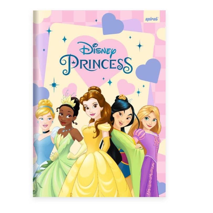 Caderno Universitário, Capa Dura Costurado, 80 folhas, Princesas Disney, 2026, Spiral