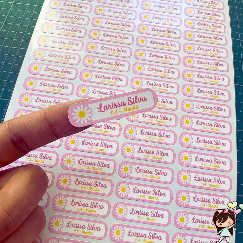 Kit 80 ETIQUETAS ESCOLARES PERSONALIZADAS | ADESIVO À PROVA D'ÁGUA