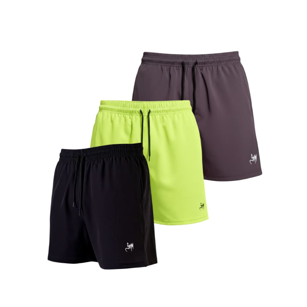 Kit 3 Bermudas Shorts Tactel Premium Drifit Com Elastano Masculina Academia Treino Praia Corrida Moda Verão Fitness Sav