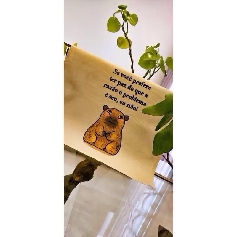 5 Panos de Prato Crú coleção Capivara (45cm x 70cm) - Engomatextil/ Estilotex