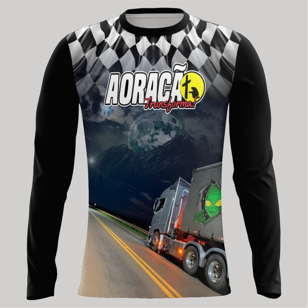 camisa manga longa caminhão alienígena caminhoneiro
