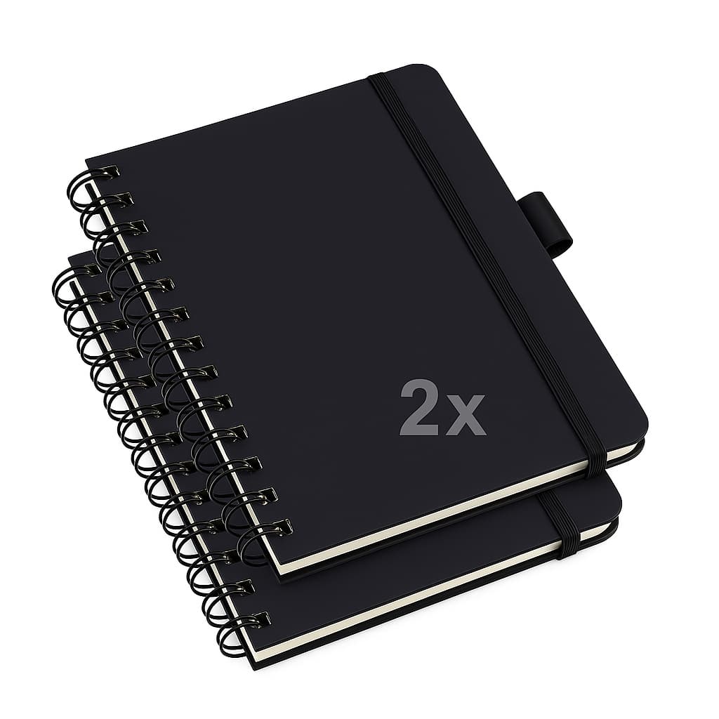 Kit 2 Cadernetas Wire-o Capa Dura Moleskine Universitária Executiva Com Suporte para Caneta Estudante