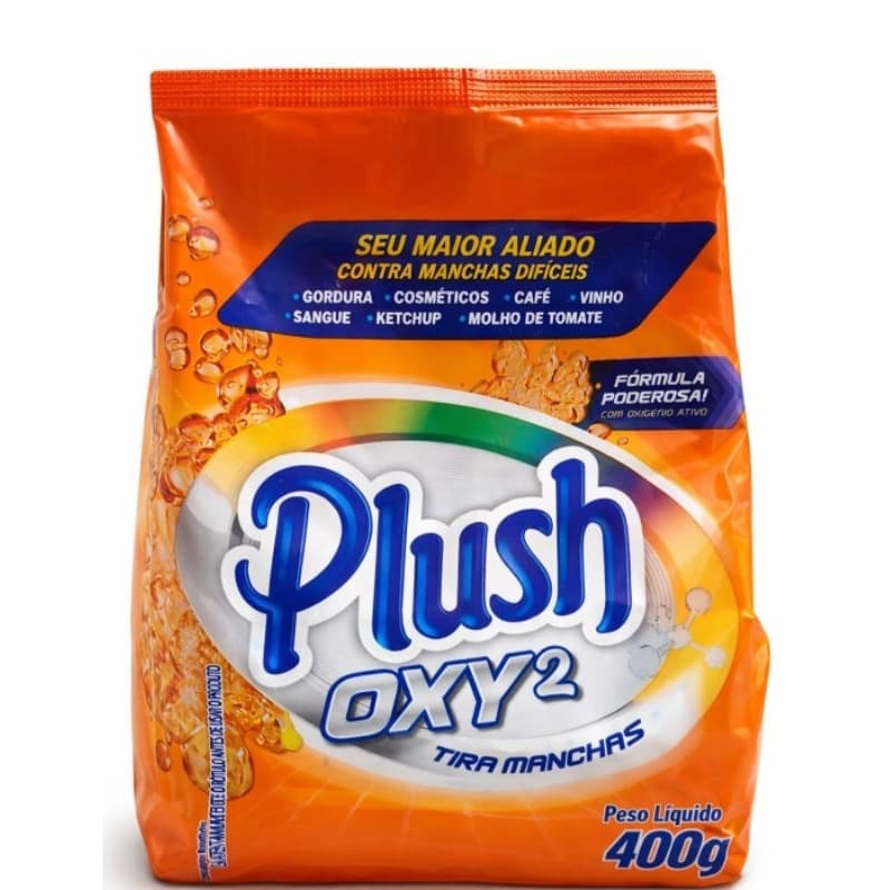 Tira Manchas Plush OXY2 400g em Pó | Remove Manchas Difíceis | Roupas Brancas e Coloridas