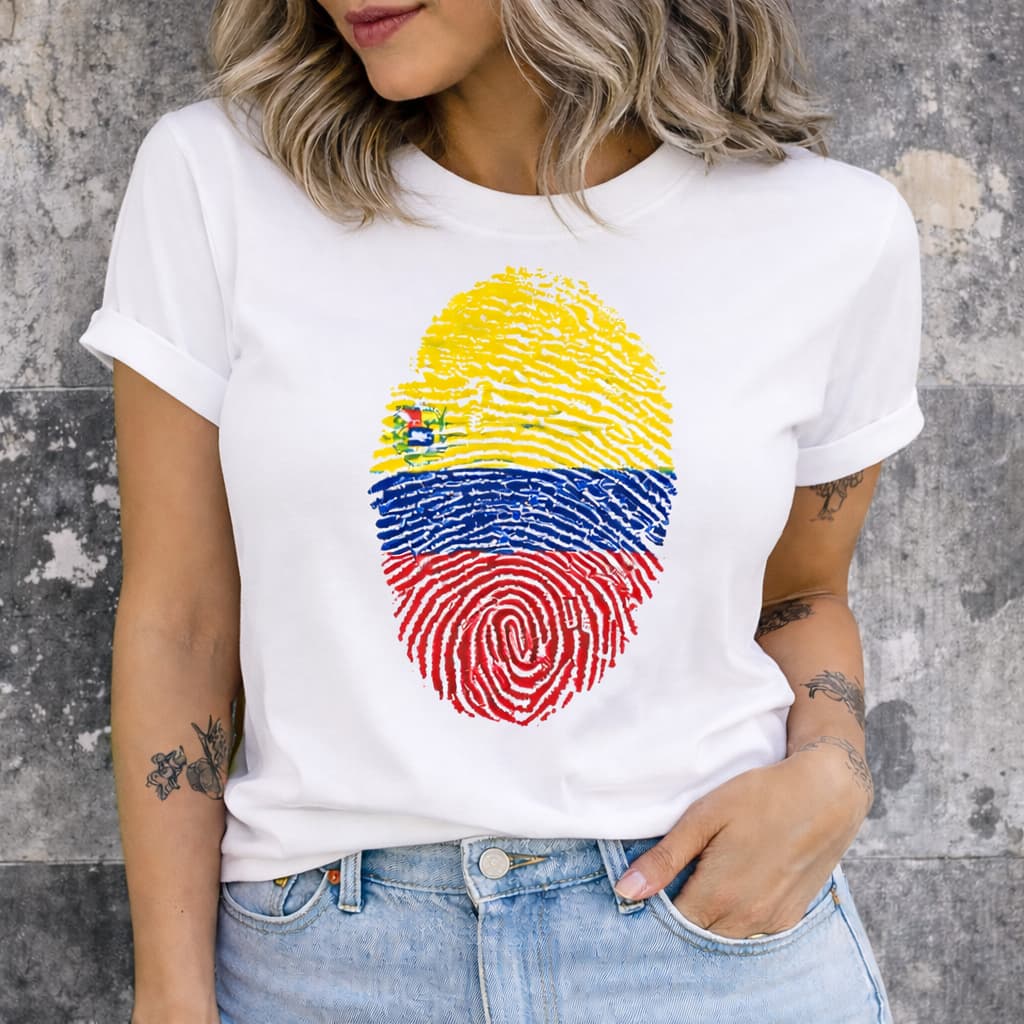 Camiseta Bandeira Colômbia Feminina Unissex  Premium Algodão Conforto