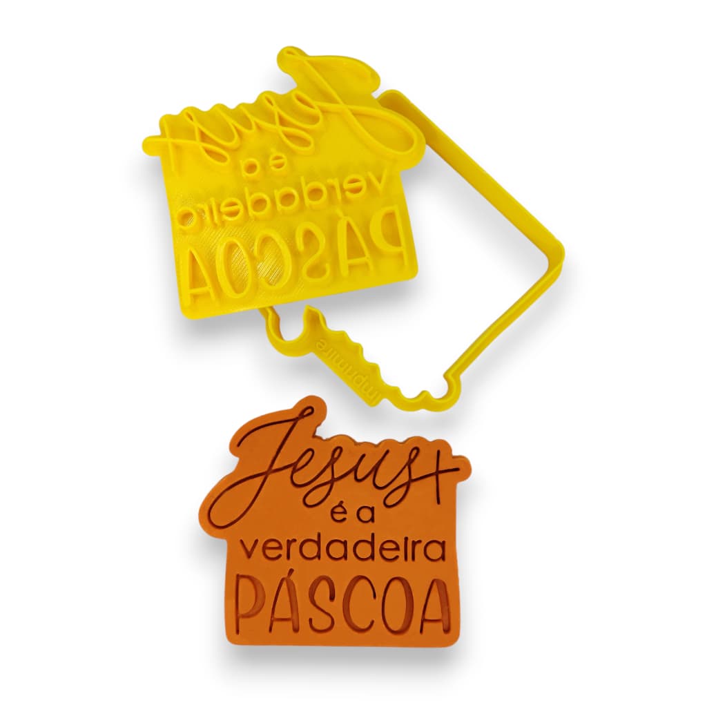 Cortador + marcador para Biscoito e Pasta Americana Jesus é a Verdadeira Páscoa 2026