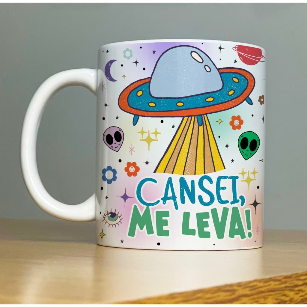 Caneca CANSEI ME LEVA Good Vibes 2-Xícara com Frases Divertidas  engraçadas Porcelana