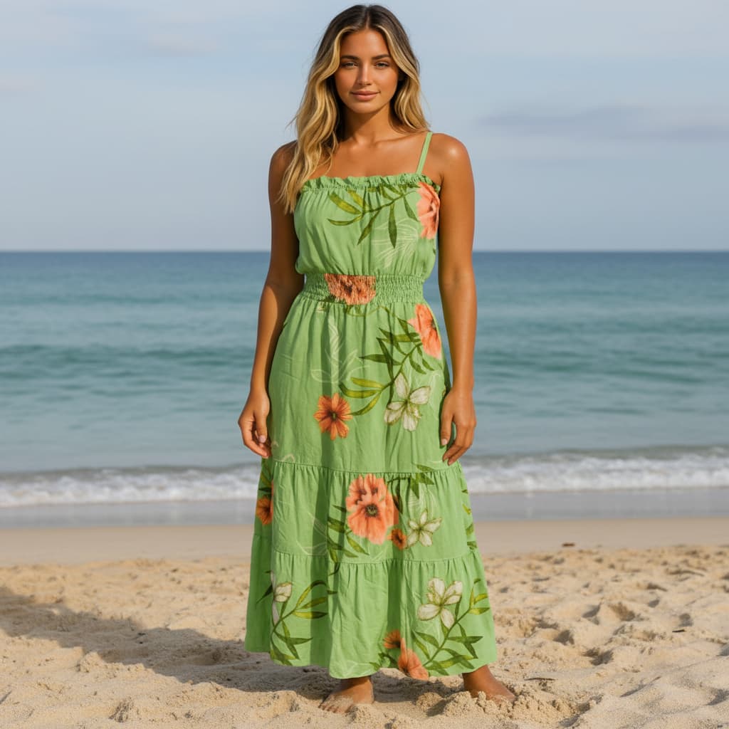 Vestido Longo Feminino Verão Soltinho Estampado Ombro a Ombro Viscolynho Lastex Pronta Entrega Lindo! 2739