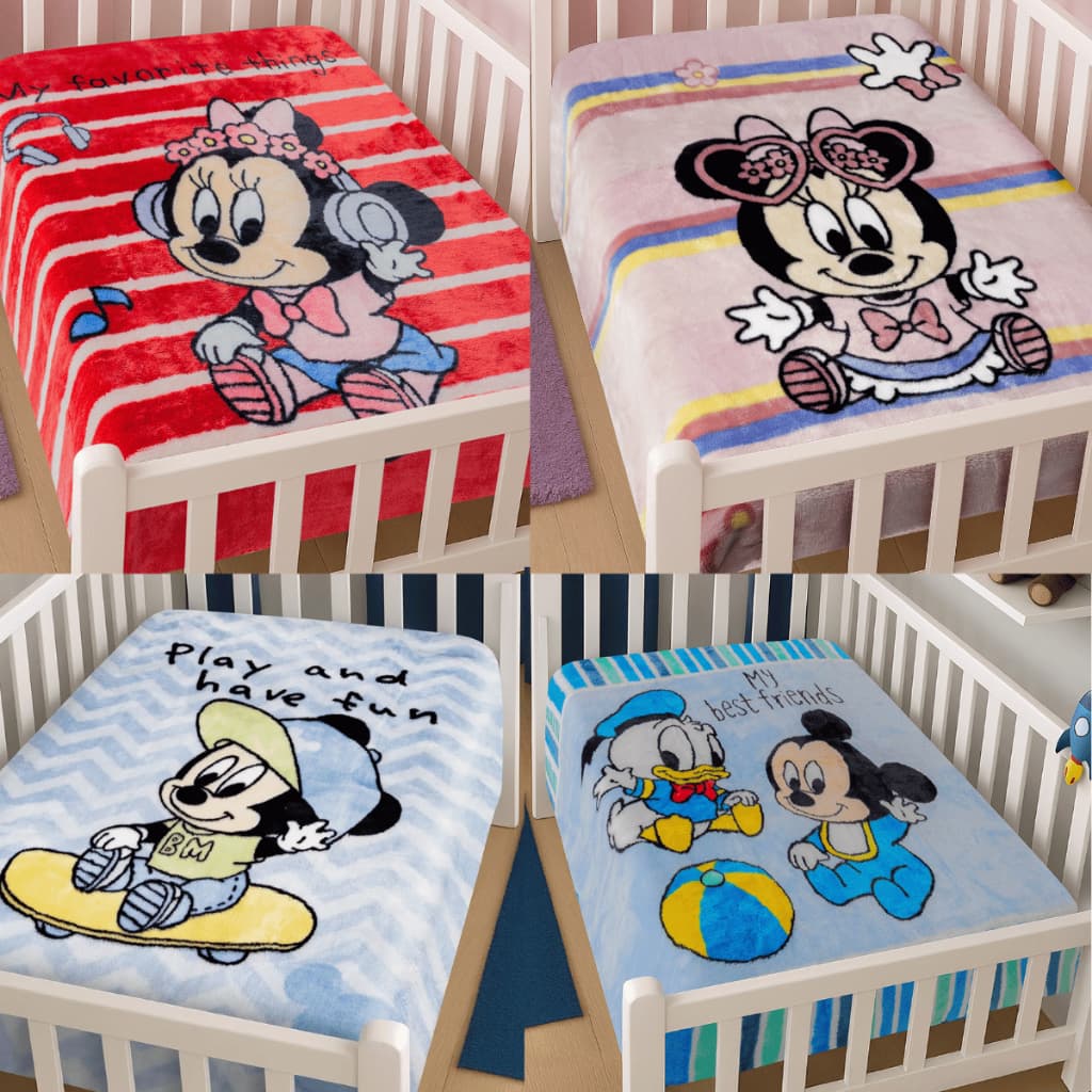 Cobertor Antialérgico para Bebe Infantil Disney Baby Mickey Minnie Menino Menina