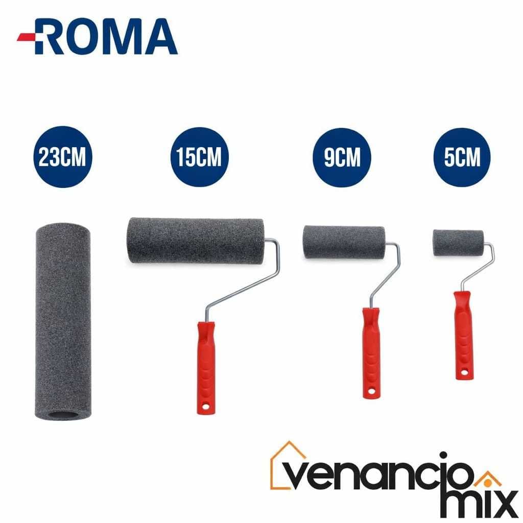 Rolo de Espuma Poliéster Para Pintura Alta Densidade Todas as Tintas Superfícies Lisas 5cm a 23cm