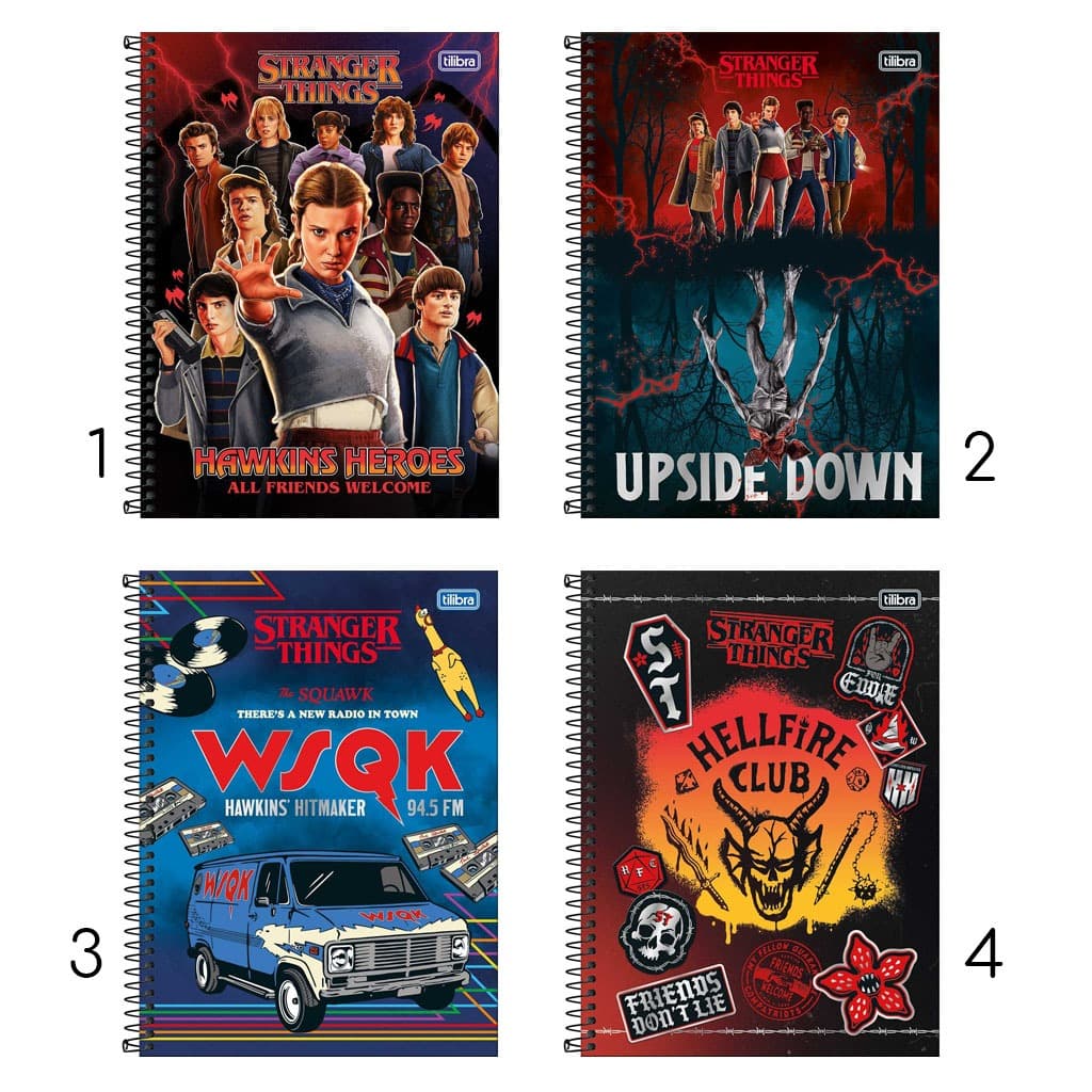 Caderno Universitário TILIBRA STRANGER THINGS 10 Matérias 160 Folhas