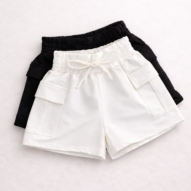 Kit com 2 Shorts Cargo Moletinho Feminino Confortável