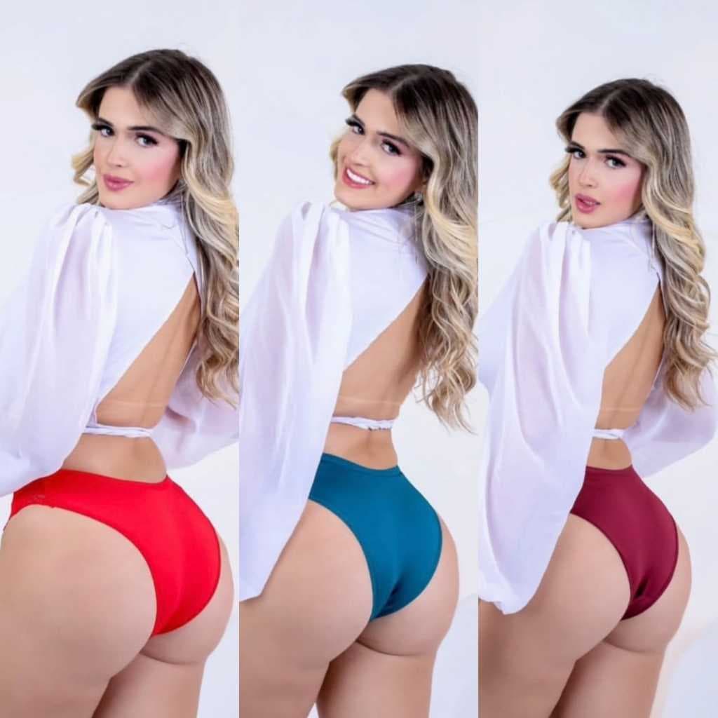 Kit 3 Calcinhas Femininas Grande Calçola Tanga Senhora Cós Alto Microfibra Algodão Sem Costura