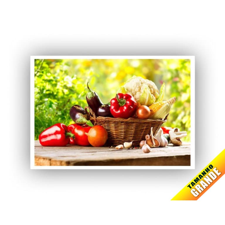 Papel Arroz Feirante Hortifruti Vegetais Legumes para Bolo Grande 30x40cm