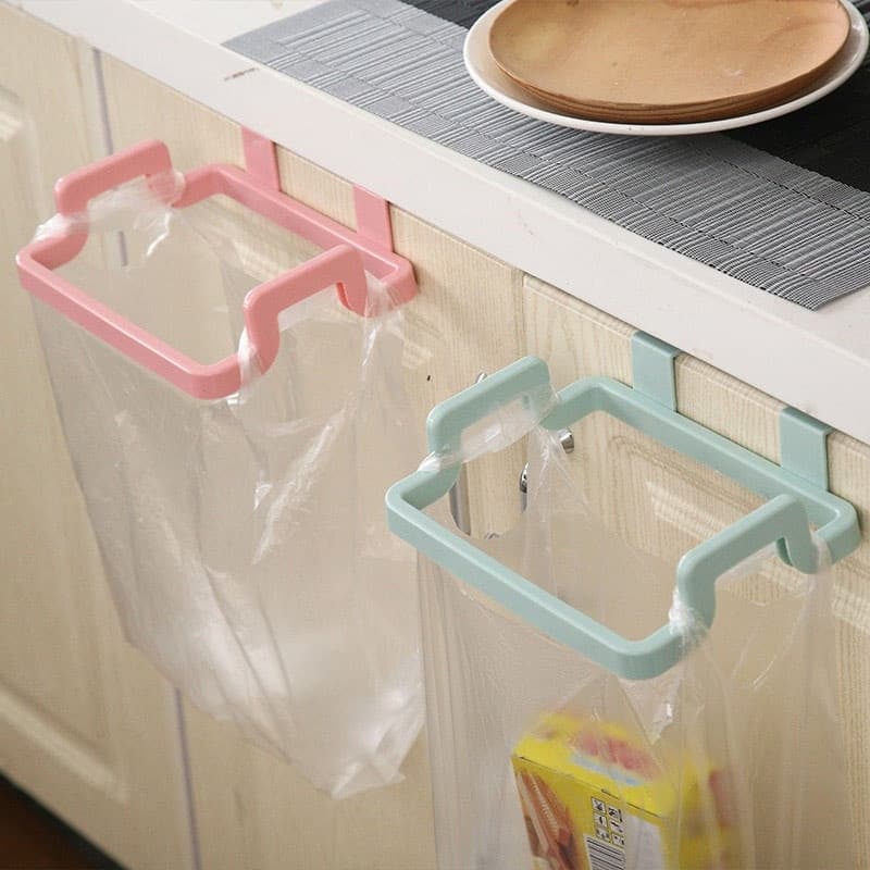 KIT 2 Suporte para Saco de Lixo de Porta - Organiza Cozinha e Segura Toalhas