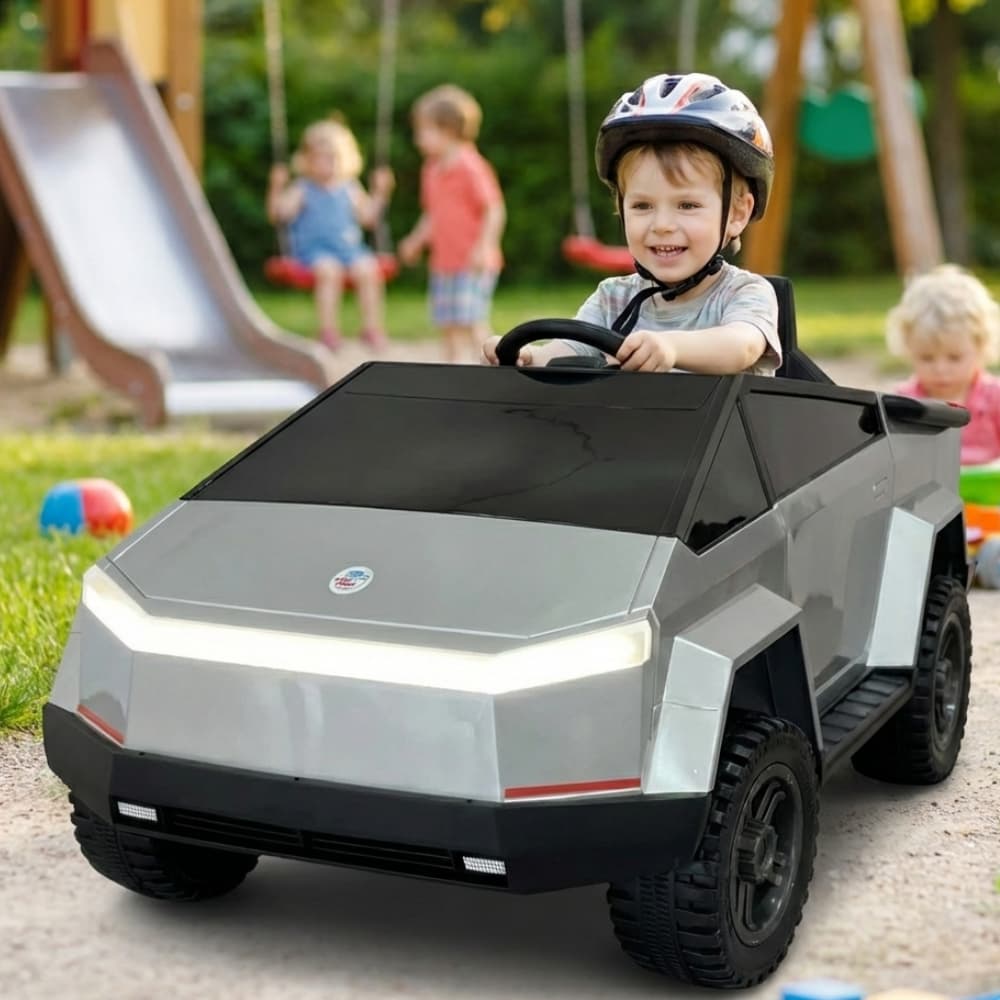 Carro Elétrico Infantil 12v Super Cyber Truck Potente Futurista Controle Remoto Bateria Recarregável