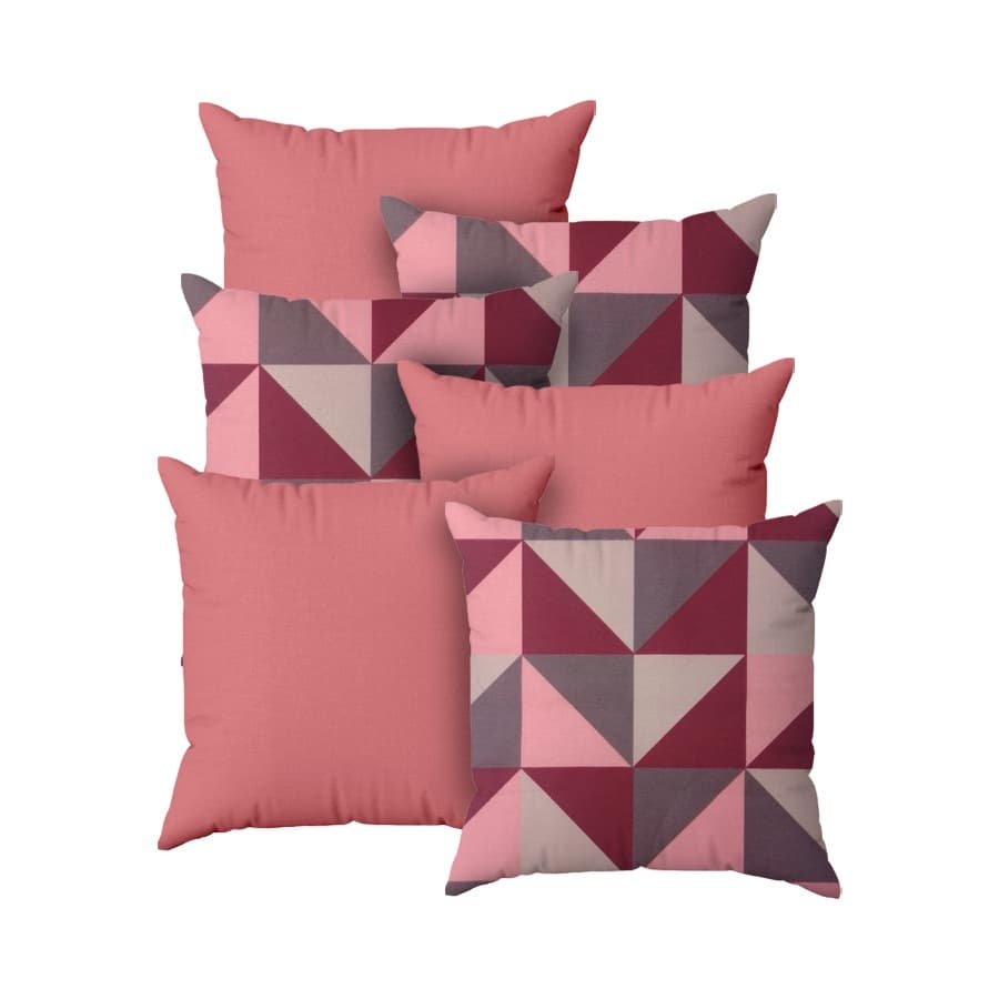 Kit 6 Capas de Almofada Decorativas Estampadas Para Sala e Quarto 45 x 45 cm