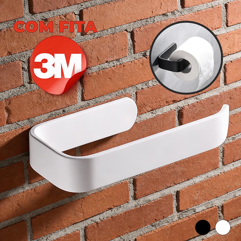 Porta Papel Higiênico Acessórios Banheiro com fita Dupla Face 3M Branco