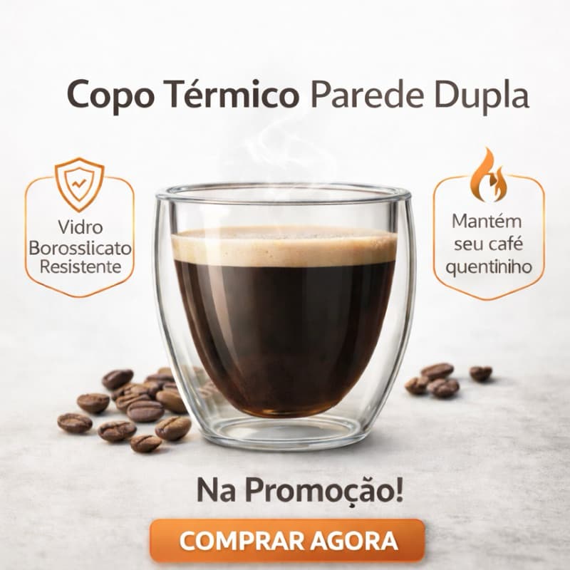 Copo Térmico Parede Dupla Borissilicato 150ml Café, Chá, Cerveja, Drinks, Bebidas, Shot