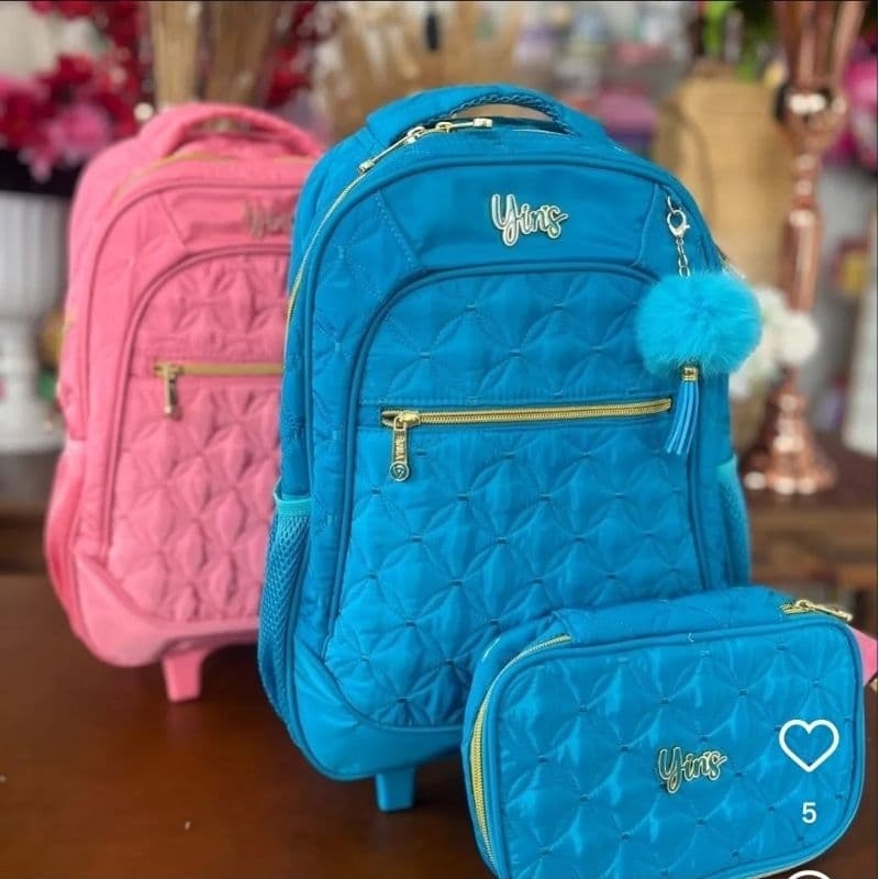 Kit Mochila Bolsa Yins Carrinho Original Lançamento Meninas
