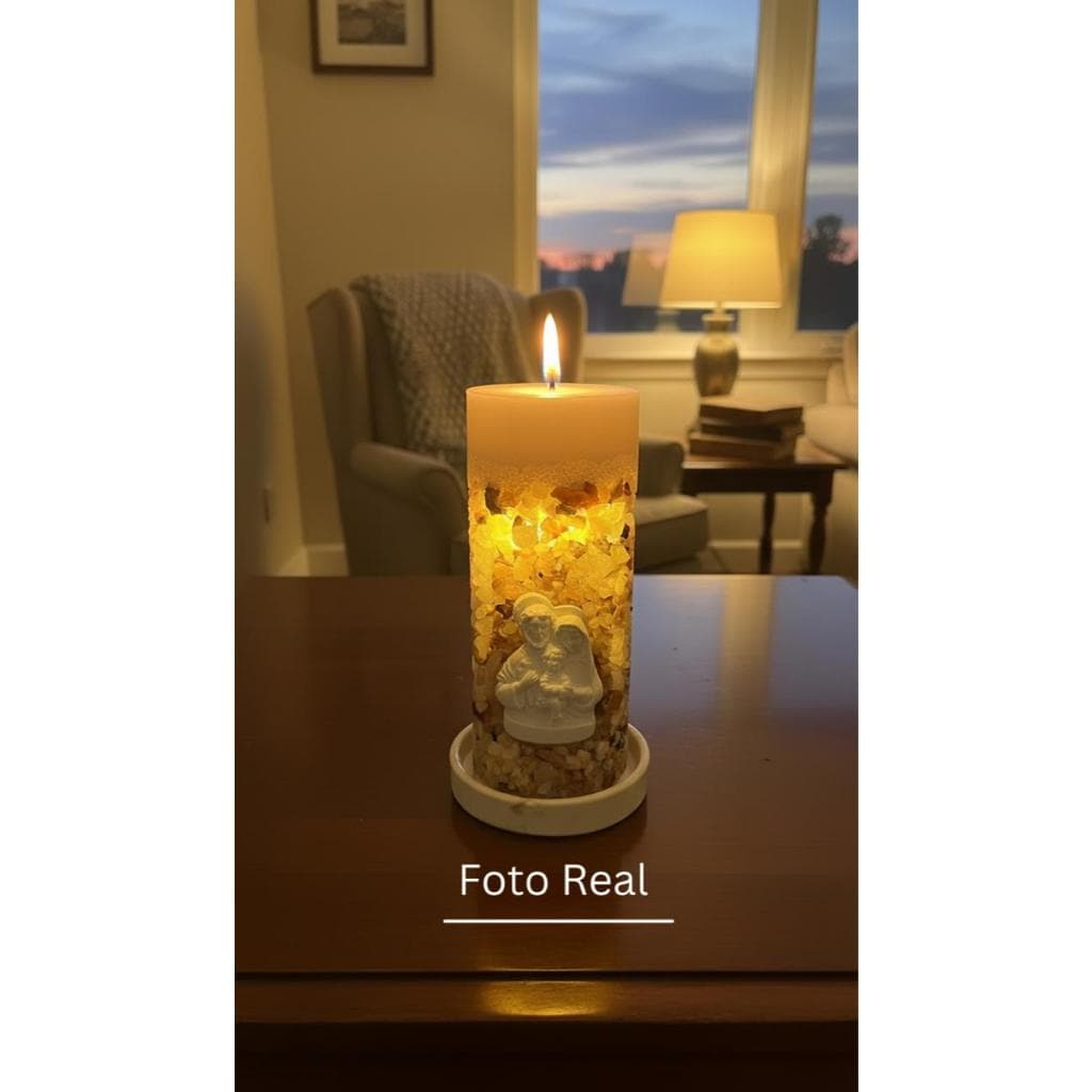 Vela oratória aromática Sagrada Família com led