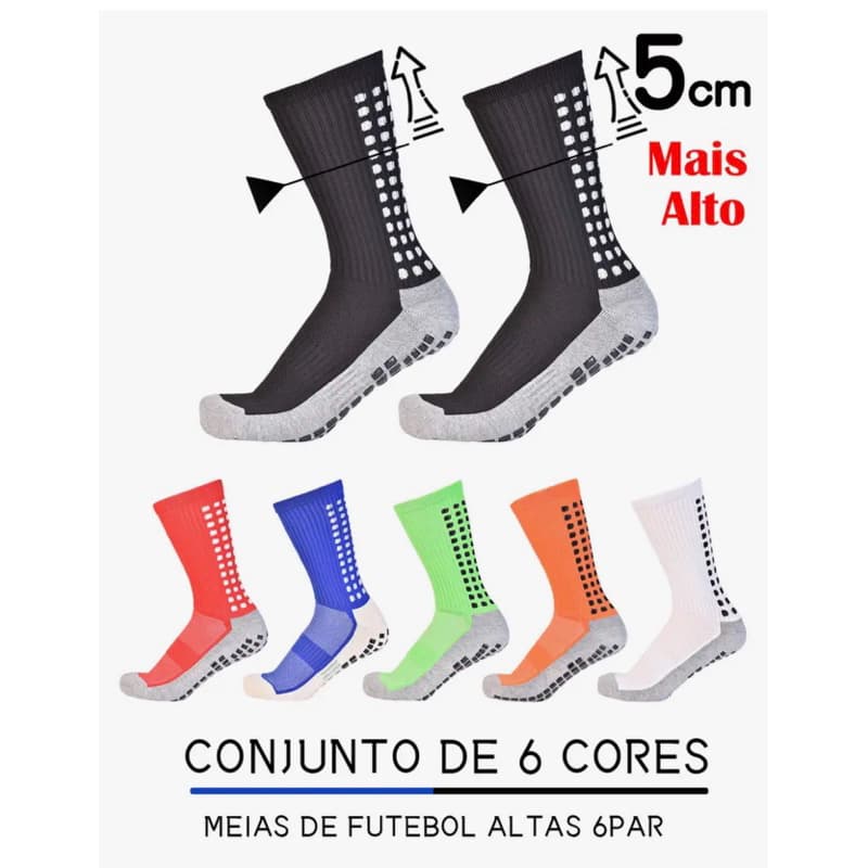 Meias de compressão Futebol Meias Alta Qualidade para Antiderrapantes respirável masculina Cano Alto