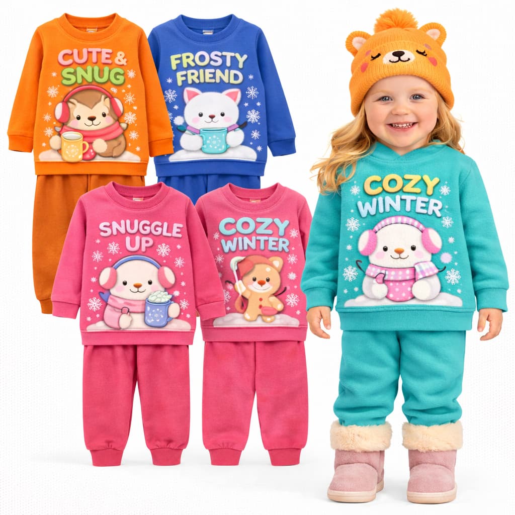 Kit Sortido 2 ou 6 Peças de Roupa Infantil Menina Inverno Conjuntos Moletom Infantil Feminino Inverno Menina Sortidos