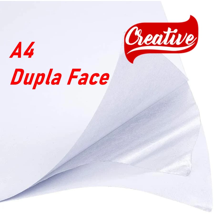 20 Fls Adesivo Dupla Face Folha A4 21 x 29,7 Duplo Liner Creative Produtos