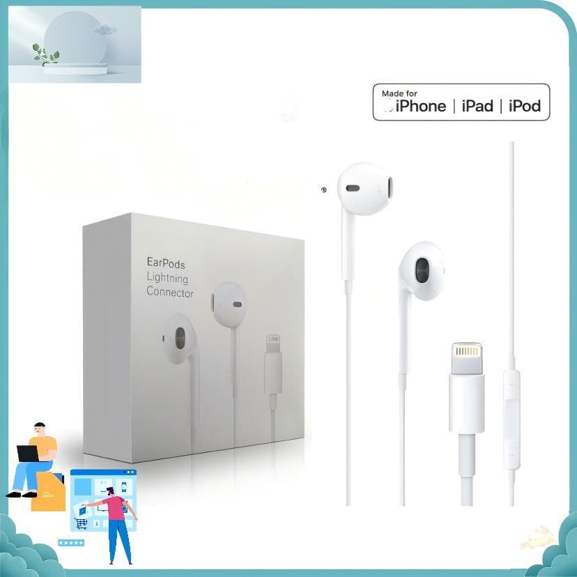 Fone de ouvido com fio original Apple Lightning do iPhone 7 ao 14Pro Max