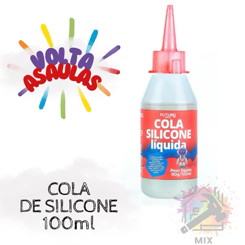 Cola Silicone Líquida 100ml – resistente a agua Versátil para Papel, EVA, Madeira, Vidro e Tecidos