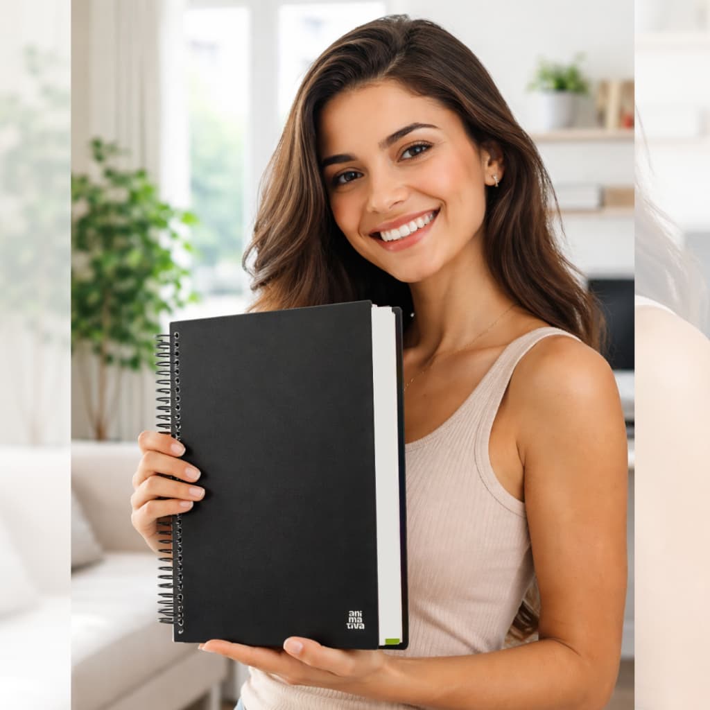 Caderno Universitario Capa Preta Animativa 1 10 15 20 Materias Masculino Feminino Faculdade Escola Grande Capa Dura