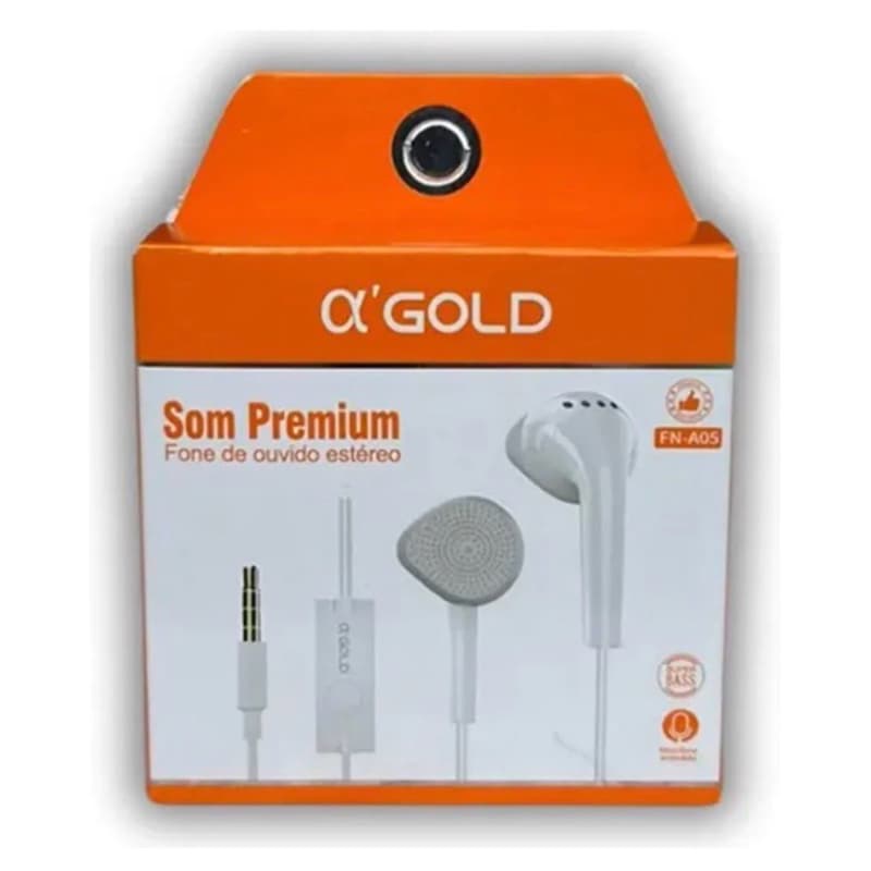 Fone De Ouvido Com Fio Super Bass Com Microfone Som Premium Branco