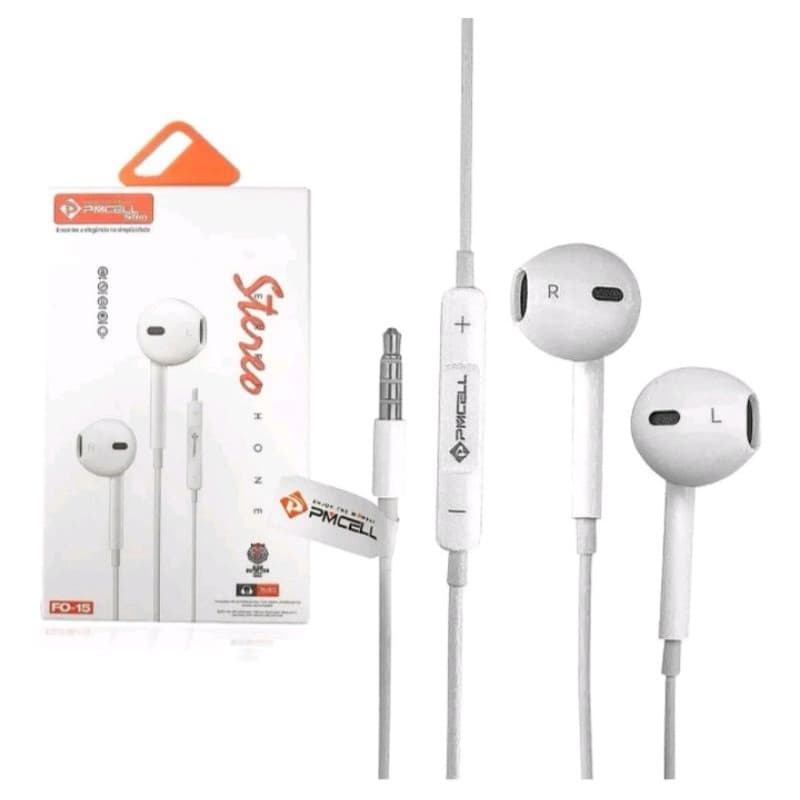 Fone De Ouvido com fio Pmcell Slim Fo 15 Estéreo Para celular Conector P2